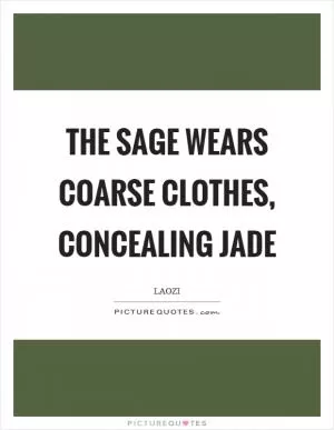 The sage wears coarse clothes, concealing jade Picture Quote #1