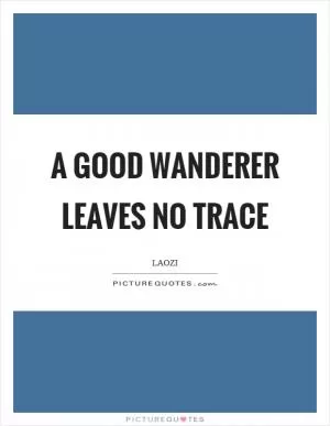 A good wanderer leaves no trace Picture Quote #1