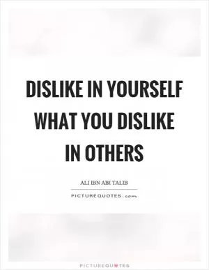 Dislike in yourself what you dislike in others Picture Quote #1