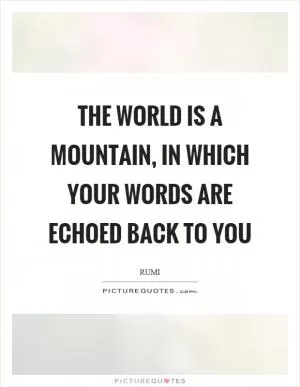 The world is a mountain, in which your words are echoed back to you Picture Quote #1
