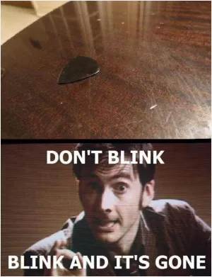 Don't blink. Blink and it's gone Picture Quote #1