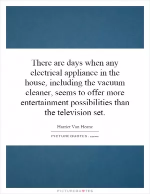 There are days when any electrical appliance in the house, including the vacuum cleaner, seems to offer more entertainment possibilities than the television set Picture Quote #1