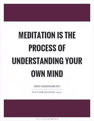 Meditation is the process of understanding your own mind Picture Quote #1