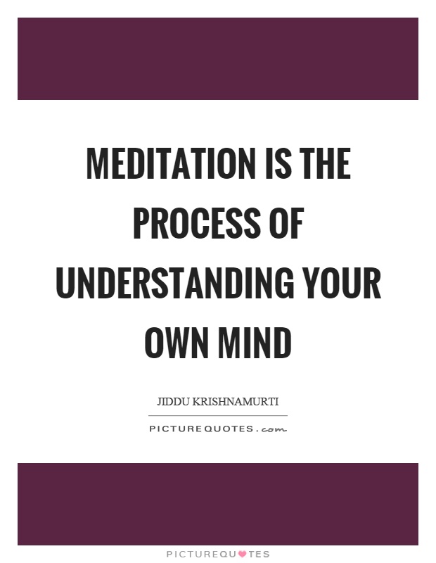 Meditation is the process of understanding your own mind Picture Quote #1