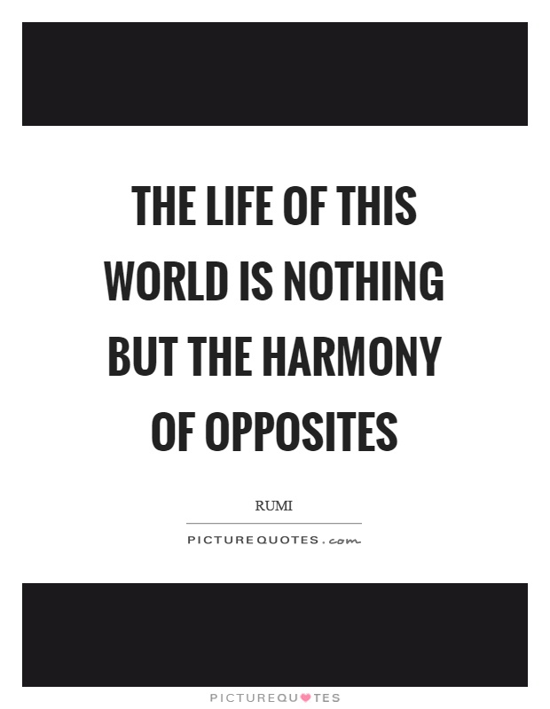 The life of this world is nothing but the harmony of opposites Picture Quote #1