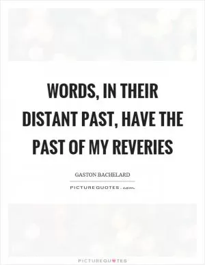 Words, in their distant past, have the past of my reveries Picture Quote #1