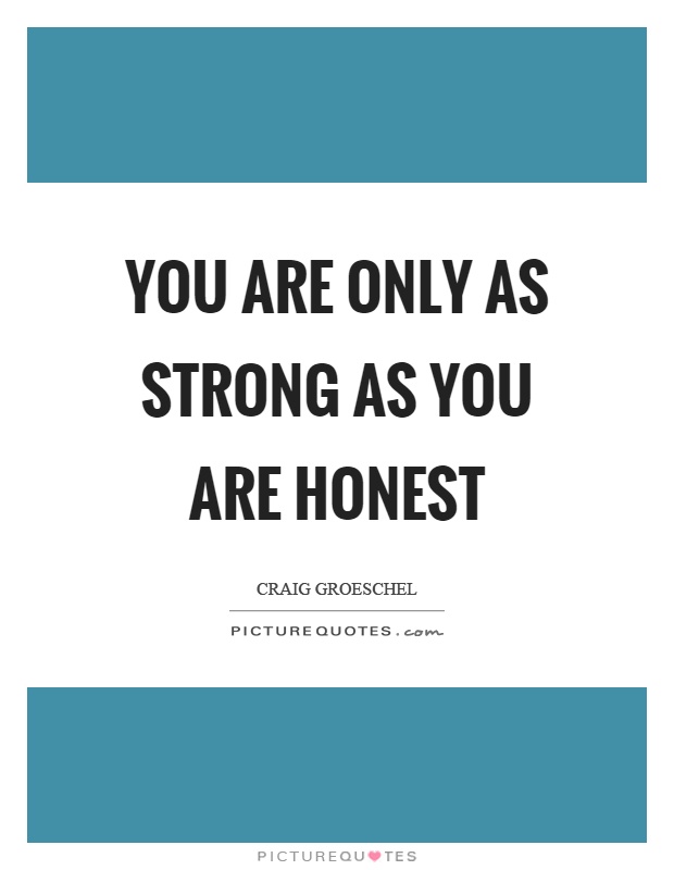 You are only as strong as you are honest Picture Quote #1