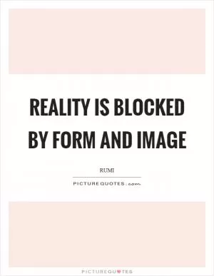 Reality is blocked by form and image Picture Quote #1