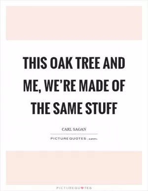 This oak tree and me, we’re made of the same stuff Picture Quote #1