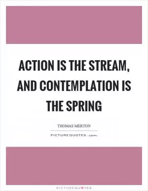 Action is the stream, and contemplation is the spring Picture Quote #1