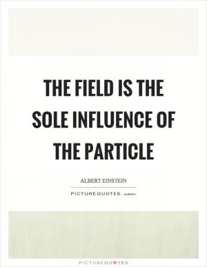 The field is the sole influence of the particle Picture Quote #1