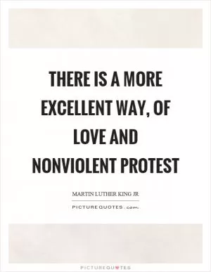 There is a more excellent way, of love and nonviolent protest Picture Quote #1