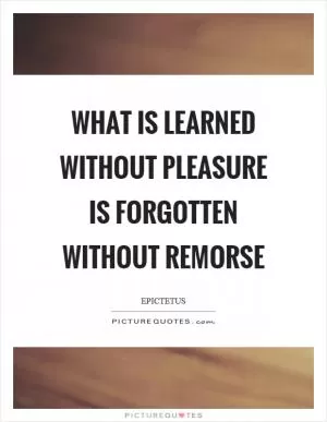 What is learned without pleasure is forgotten without remorse Picture Quote #1