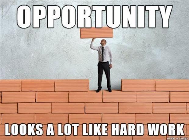 Opportunity looks a lot like hard work Picture Quote #1