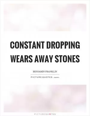 Constant dropping wears away stones Picture Quote #1