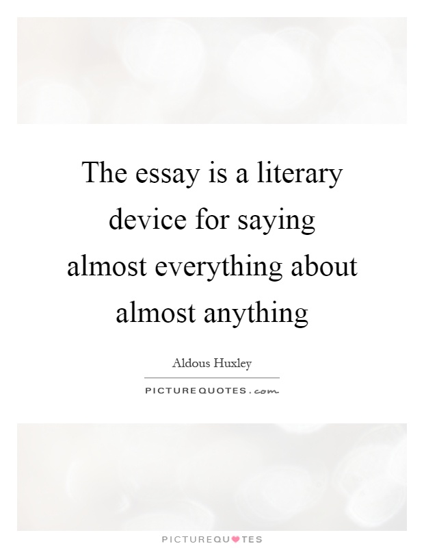 The essay is a literary device for saying almost everything about almost anything Picture Quote #1
