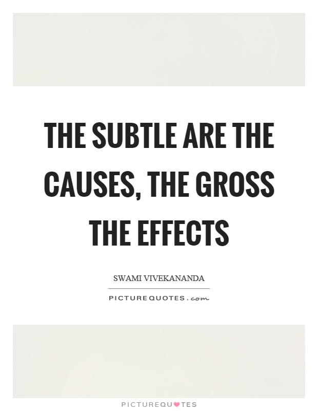 The subtle are the causes, the gross the effects Picture Quote #1