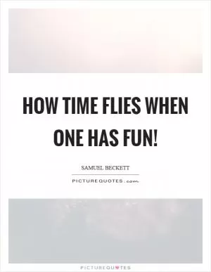 How time flies when one has fun! Picture Quote #1