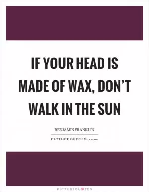 If your head is made of wax, don’t walk in the sun Picture Quote #1