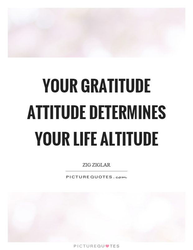 Your gratitude attitude determines your life altitude Picture Quote #1