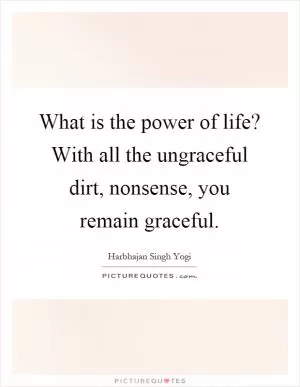 What is the power of life? With all the ungraceful dirt, nonsense, you remain graceful Picture Quote #1