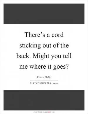 There’s a cord sticking out of the back. Might you tell me where it goes? Picture Quote #1