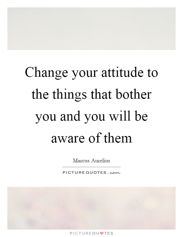 Change your attitude to the things that bother you and you will be aware of them Picture Quote #1