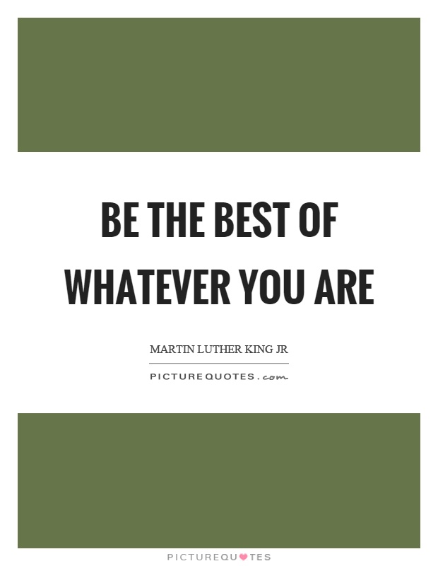 Be the best of whatever you are Picture Quote #1