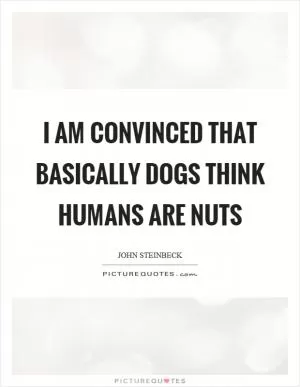 I am convinced that basically dogs think humans are nuts Picture Quote #1