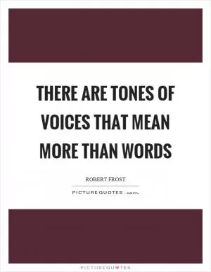 There are tones of voices that mean more than words Picture Quote #1