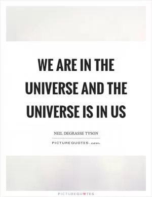 We are in the universe and the universe is in us Picture Quote #1