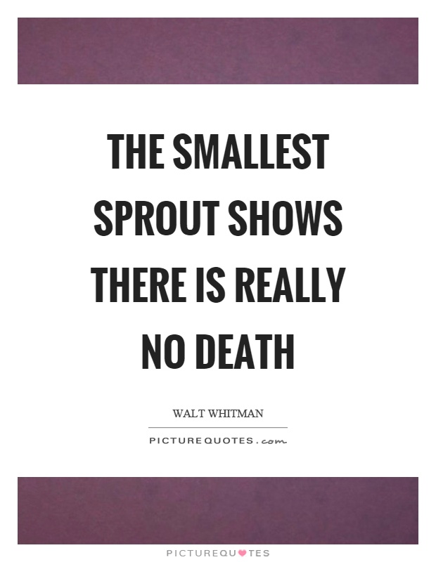 The smallest sprout shows there is really no death Picture Quote #1