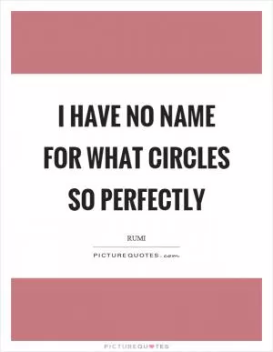 I have no name for what circles so perfectly Picture Quote #1