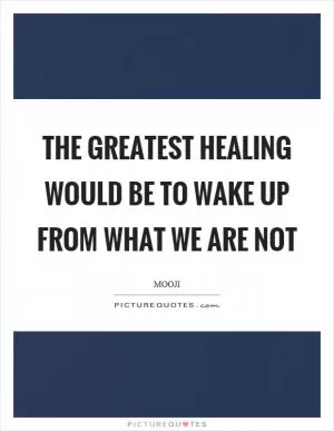 The greatest healing would be to wake up from what we are not Picture Quote #1