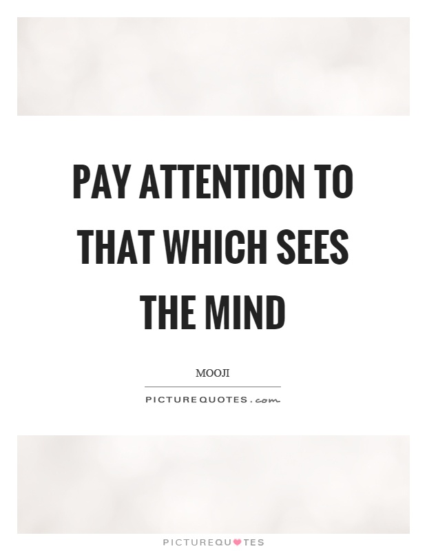 Pay attention to that which sees the mind Picture Quote #1