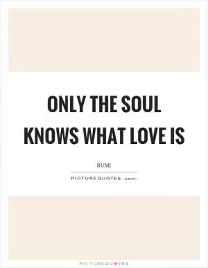 Only the soul knows what love is Picture Quote #1