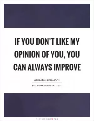 If you don’t like my opinion of you, you can always improve Picture Quote #1