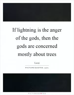 If lightning is the anger of the gods, then the gods are concerned mostly about trees Picture Quote #1