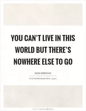 You can’t live in this world but there’s nowhere else to go Picture Quote #1