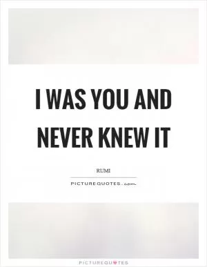 I was you and never knew it Picture Quote #1