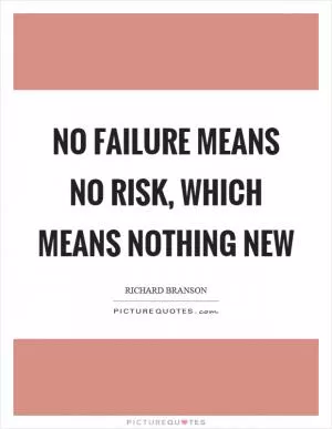 No failure means no risk, which means nothing new Picture Quote #1