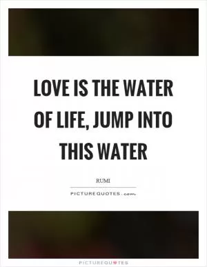 Love is the water of life, jump into this water Picture Quote #1