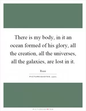 There is my body, in it an ocean formed of his glory, all the creation, all the universes, all the galaxies, are lost in it Picture Quote #1