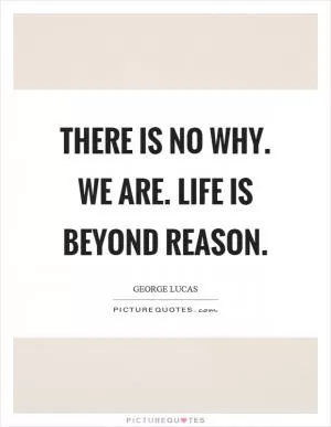 There is no why. We are. Life is beyond reason Picture Quote #1