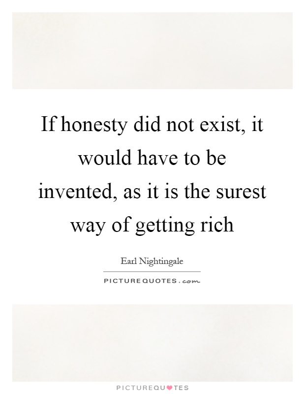 If honesty did not exist, it would have to be invented, as it is the surest way of getting rich Picture Quote #1