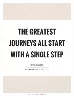The greatest journeys all start with a single step Picture Quote #1