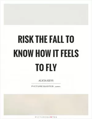 Risk the fall to know how it feels to fly Picture Quote #1