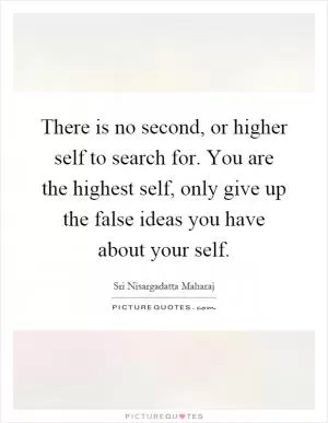 There is no second, or higher self to search for. You are the highest self, only give up the false ideas you have about your self Picture Quote #1