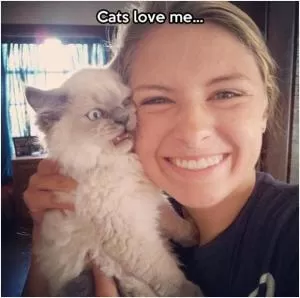 Cats love me Picture Quote #1