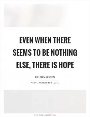 Even when there seems to be nothing else, there is hope Picture Quote #1
